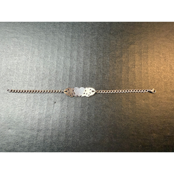 Retired James Avery Heart and Flowers Bracelet Sterling Silver - Picture 3 of 6